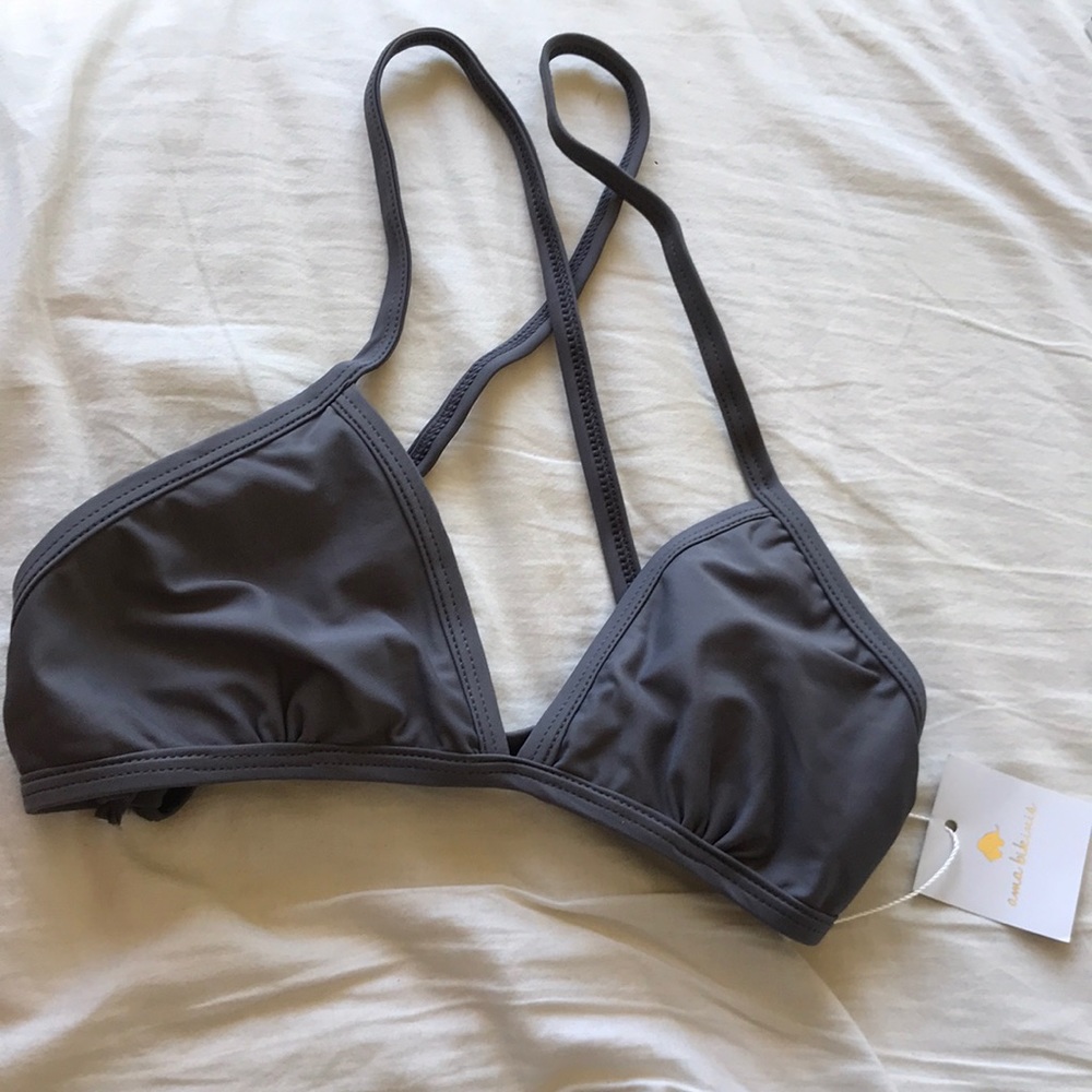 AMA bikinis Tobi top Noche Gray sporty Small 🌞 - Picture 5 of 5